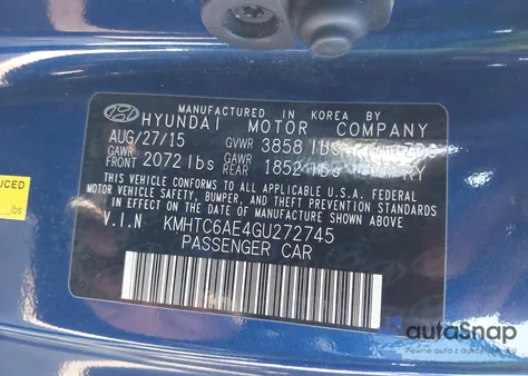 2016 Hyundai Veloster Turbo from USA, damaged, VIN KMHTC6AE4GU272745